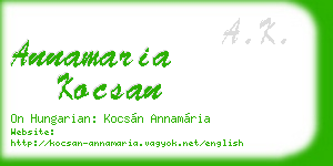 annamaria kocsan business card